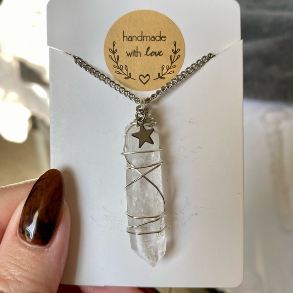 Handmade Clear Quartz Point Necklace - Picture 7 of 7